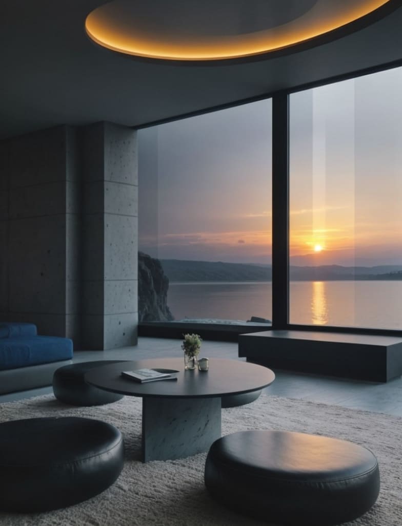 Sunset in the restourant window
